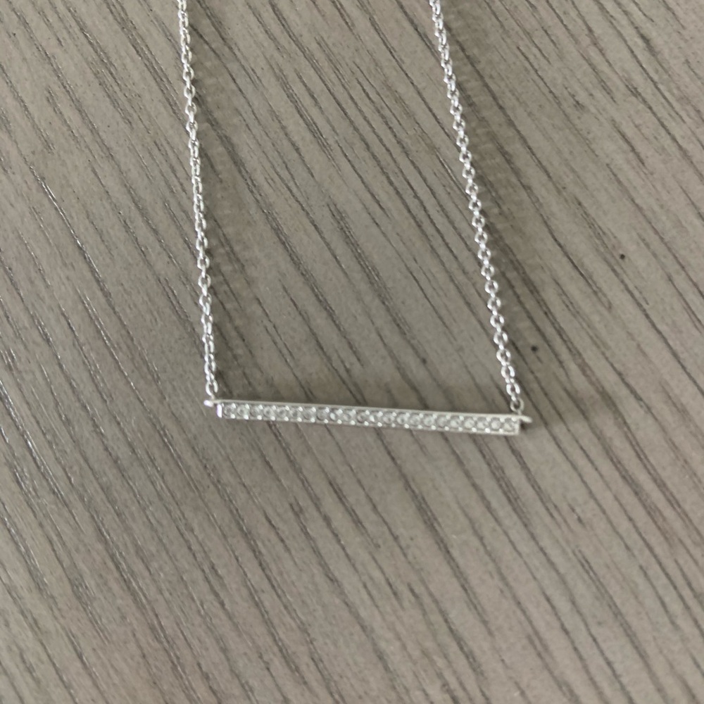 Nadri sterling silver bar necklace